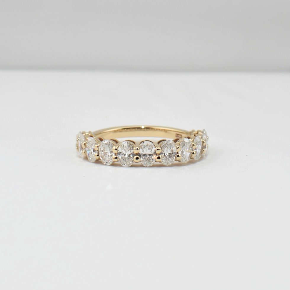 Oval diamond : Half eternity Band