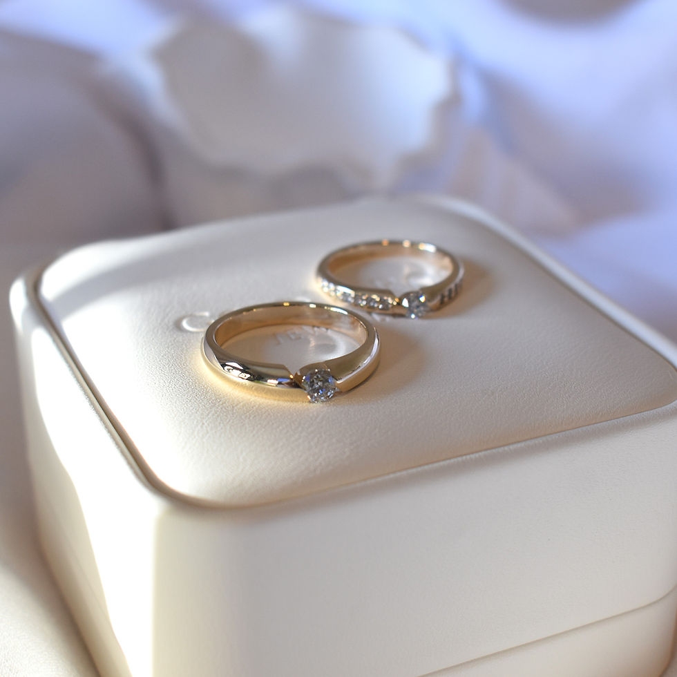 Thumbnail: Moonlight : 14k Couple Matching Rings