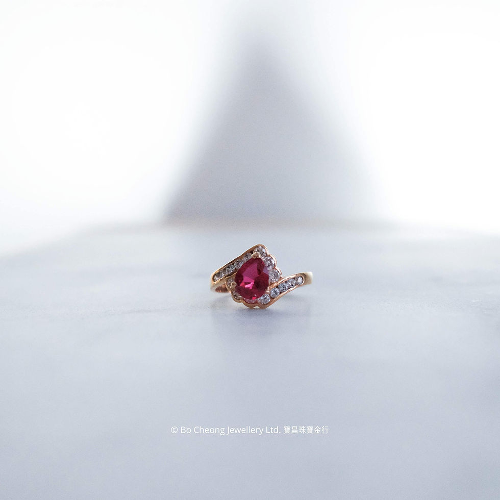 Thumbnail: Teardrop Synthetic Ruby Ring