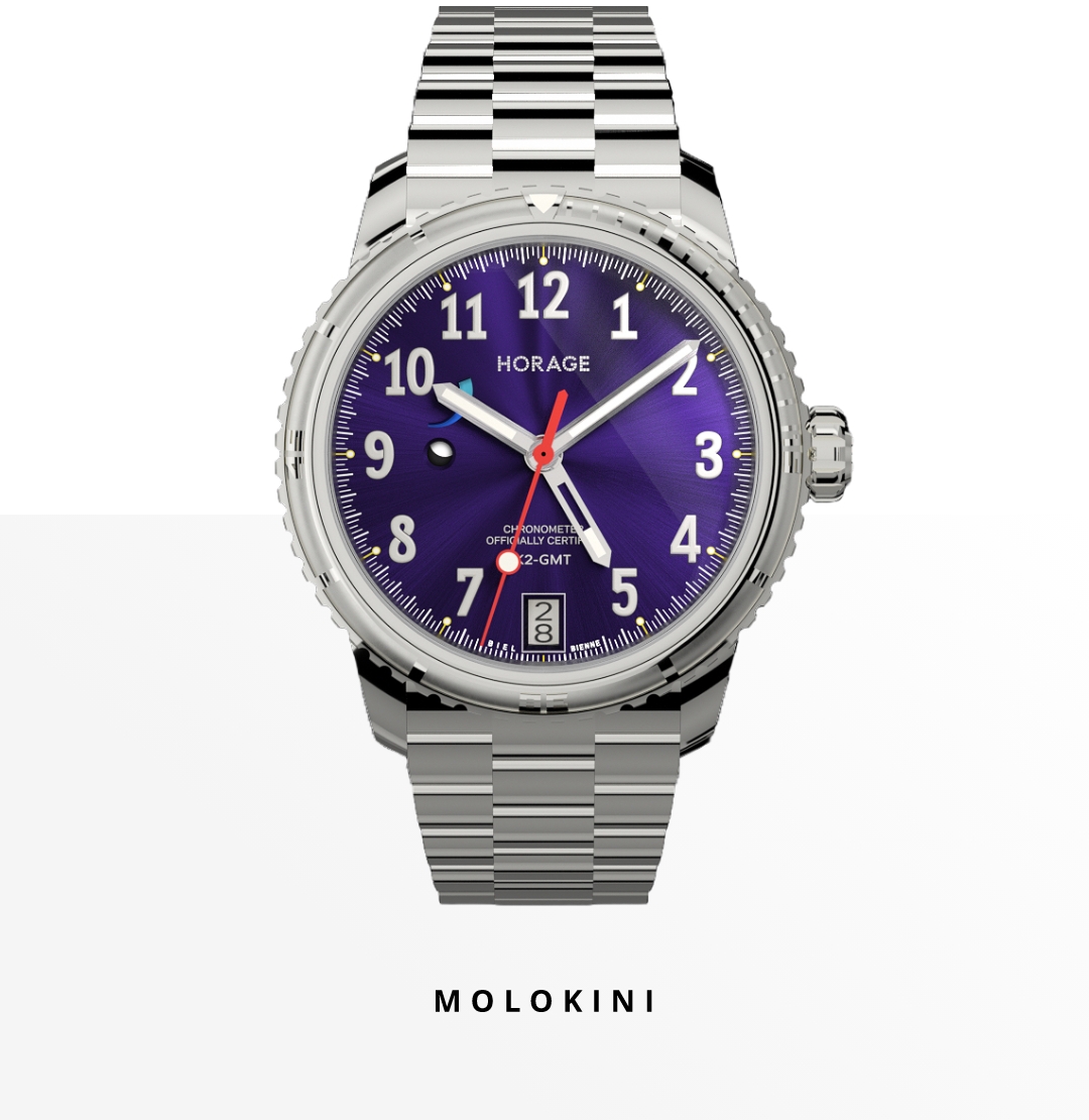 Horage Molokini K2 GMT Diver: Coral purple version
