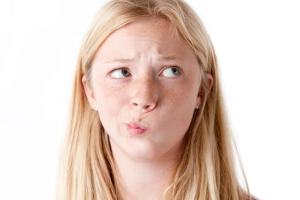 Girl with an unsure expression