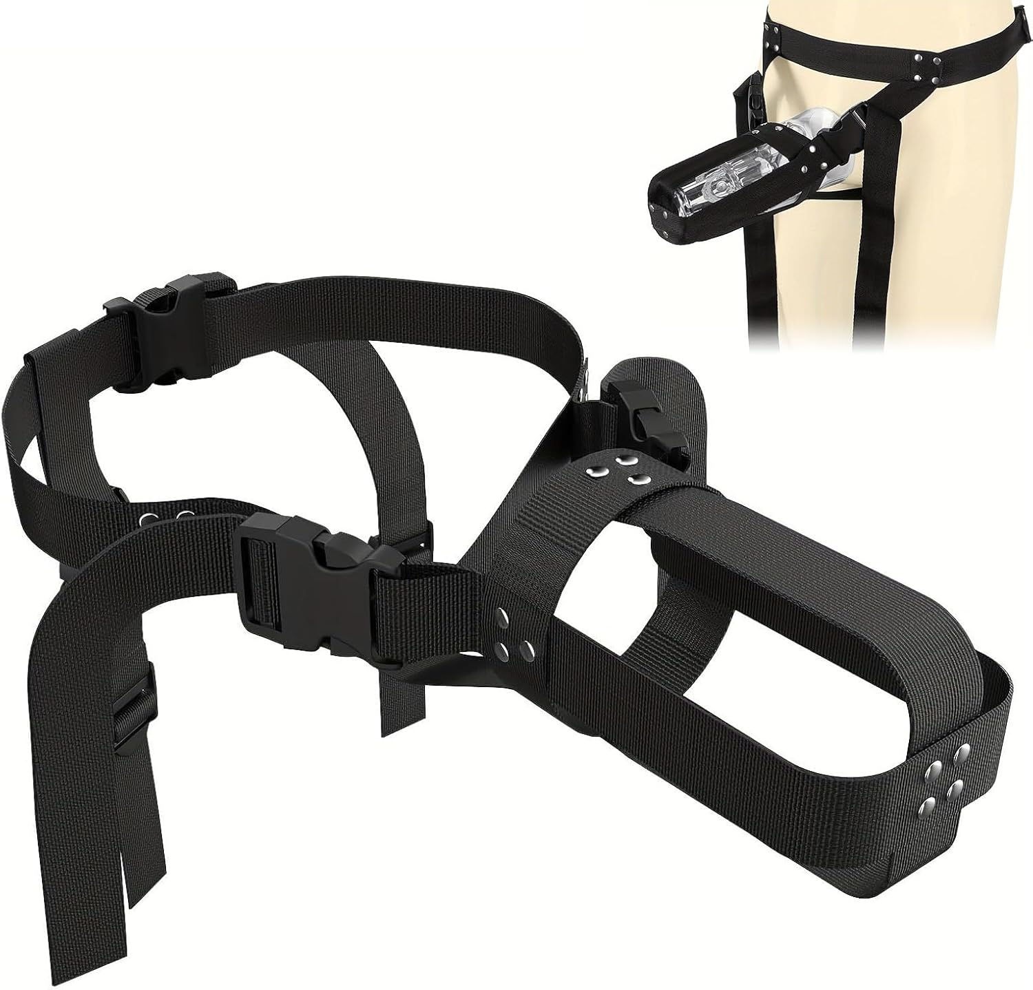 No hands masturbator harness