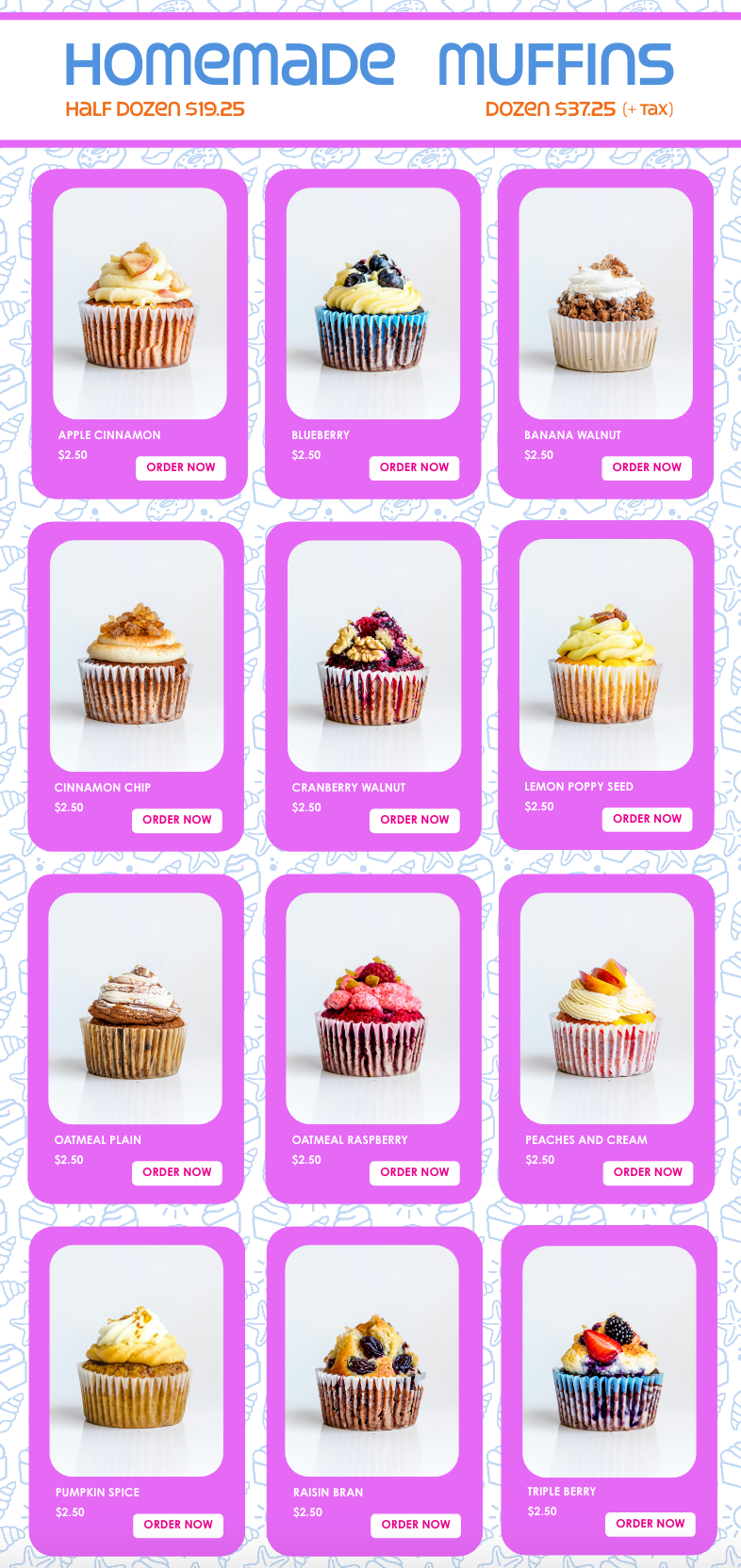 The Muffin Shop Menu