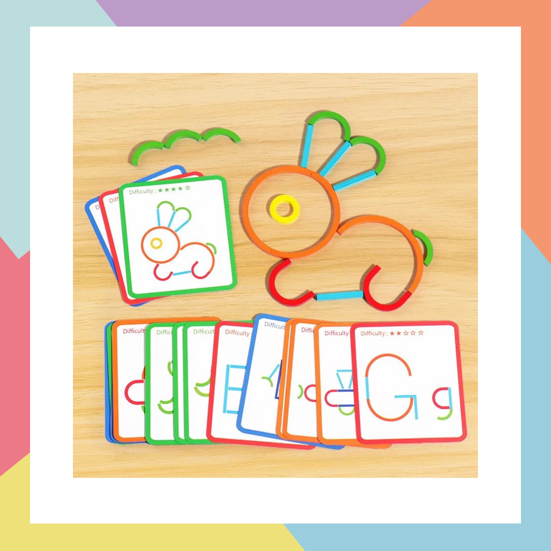 Palos y aros de madera (rompecabezas)