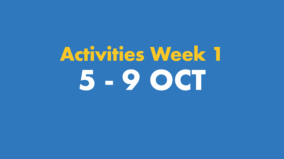 TY Newsletter 5th - 9th October (Activities Week 1)