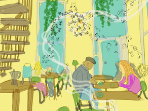 Ligne, nœud, maillage, café