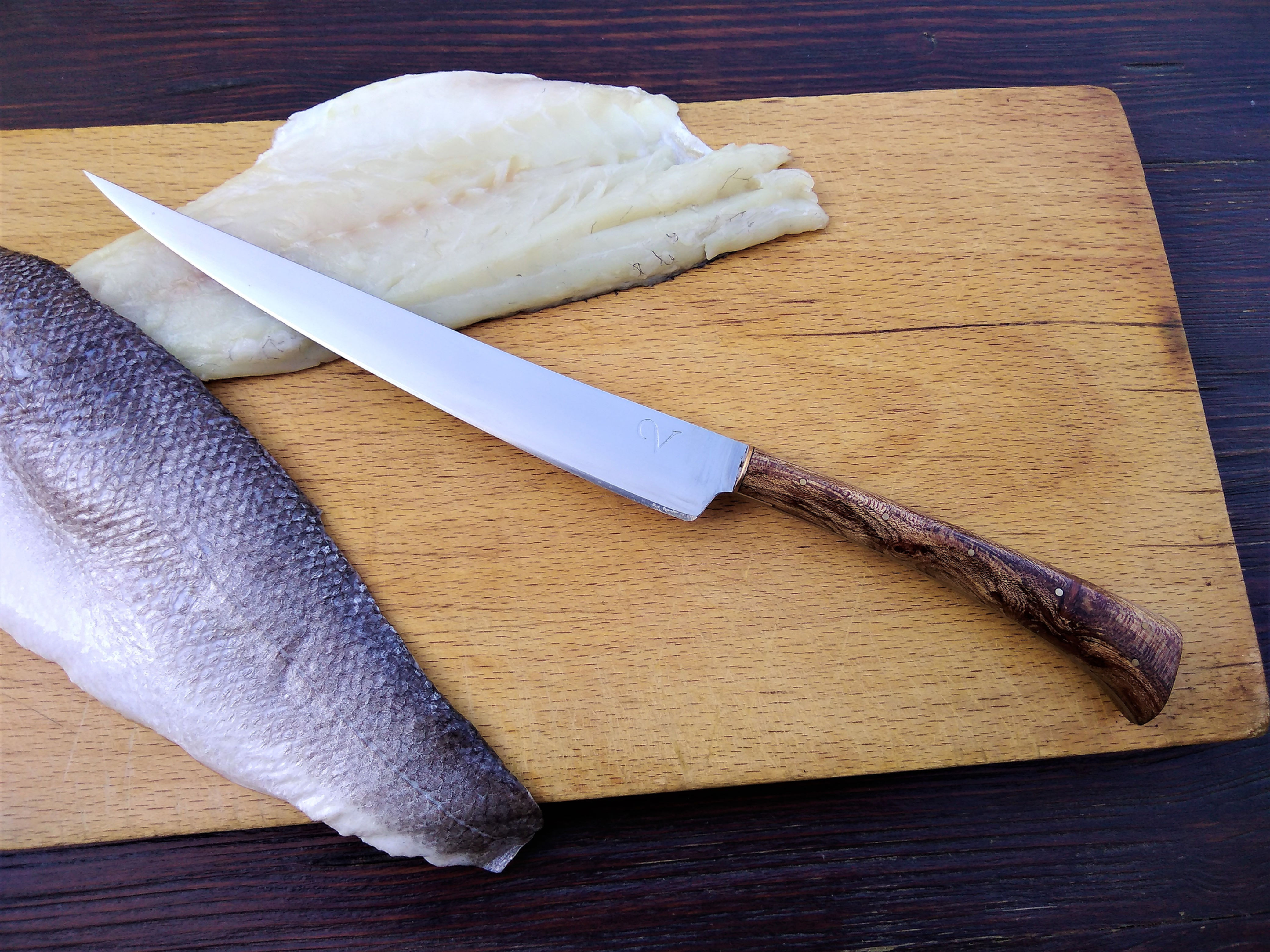 Filleting Knife with Spalted Elm Handle