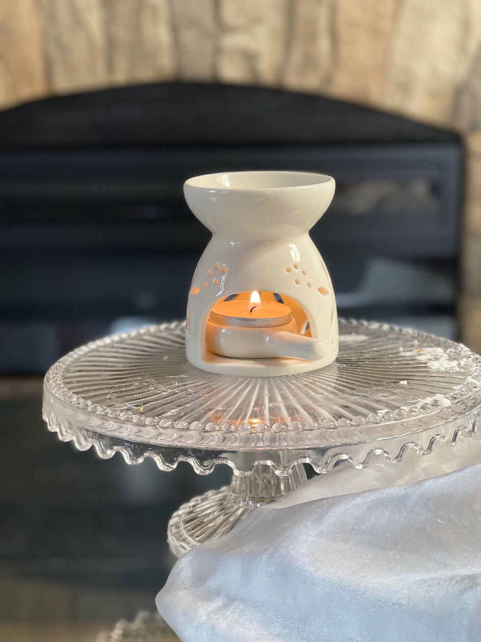 Thumbnail: Wax warmer with tea light ceramic spoon
