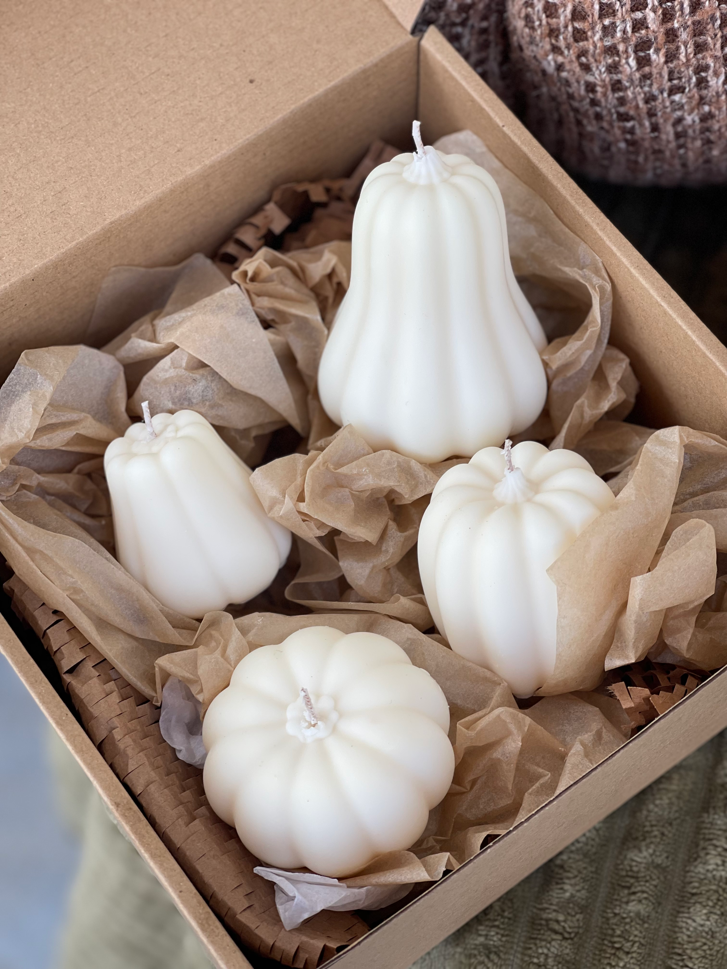 4 Set Of Pumpkin Candles 