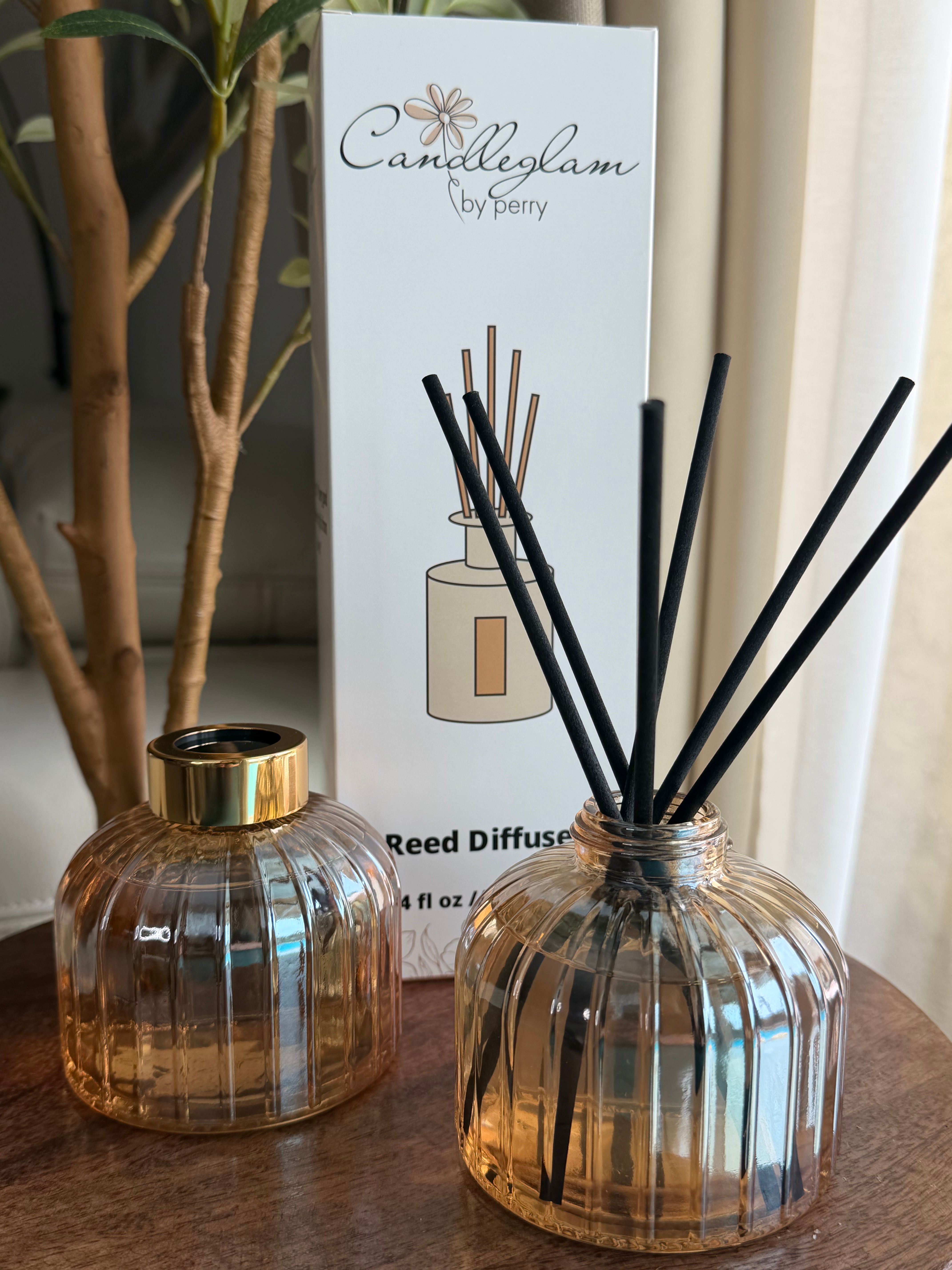 Vintage Ribbed Reed Diffusers Champagne Gold