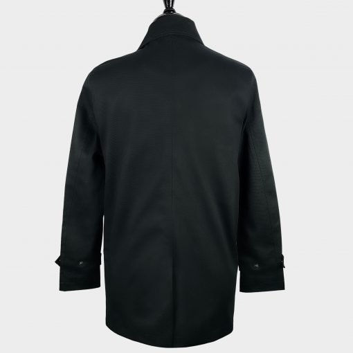 Thumbnail: Black Zip & Stud Mac Coat 9017