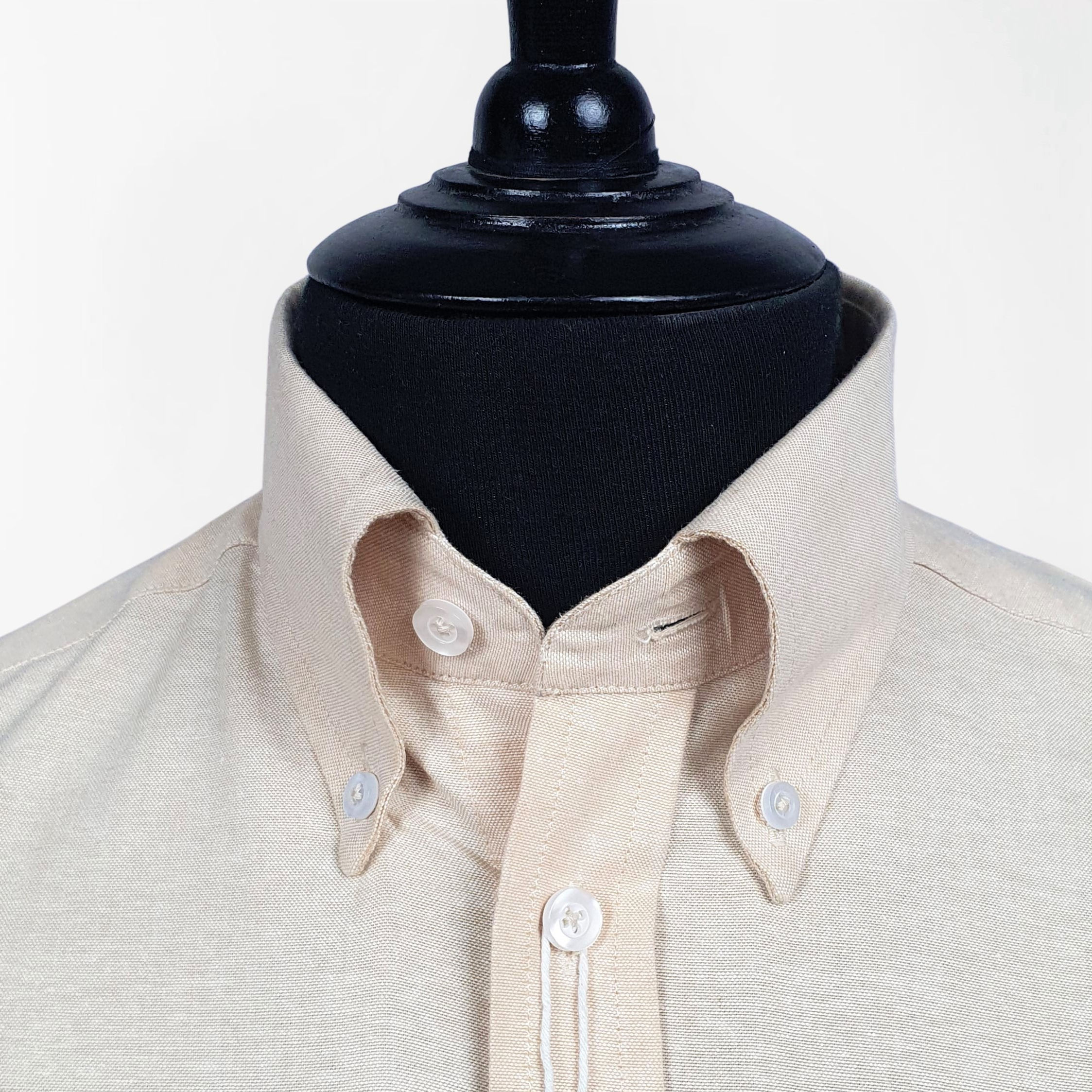 Beige Oxford Short Sleeves Shirt 5225