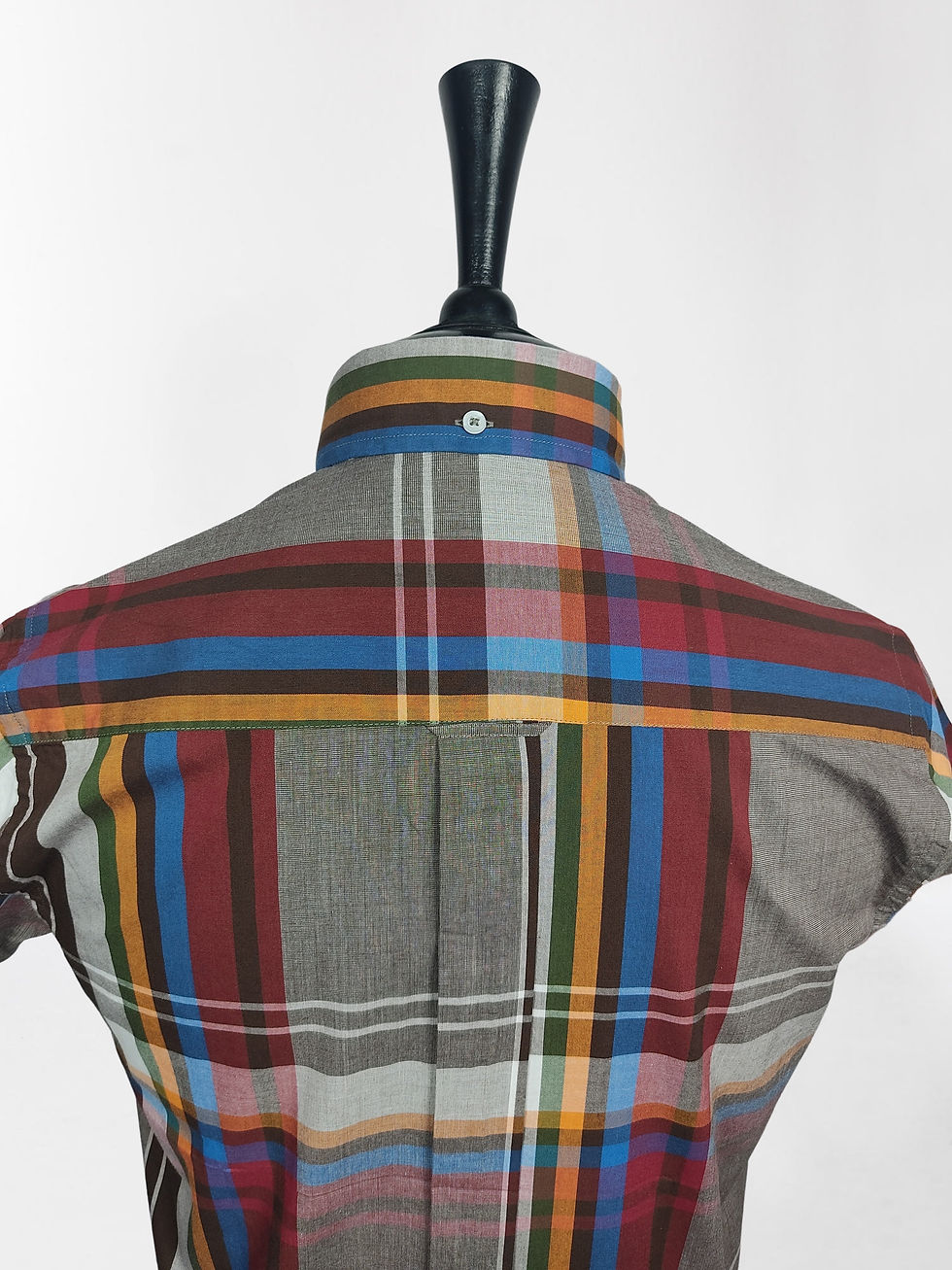 Thumbnail: Red Blue Grey Big Check Short Sleeves Shirt 5229