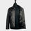 Thumbnail: Black/White Contrast Stitch Leather Trucker Jacket 6050