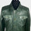 Thumbnail: Forest Green Leather Trucker Jacket 6050