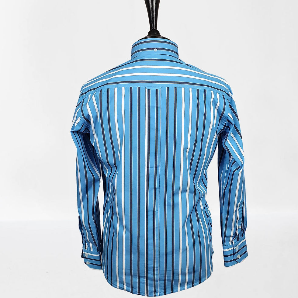 Thumbnail: Blue Navy White Stripe Long Sleeves Shirt 5252