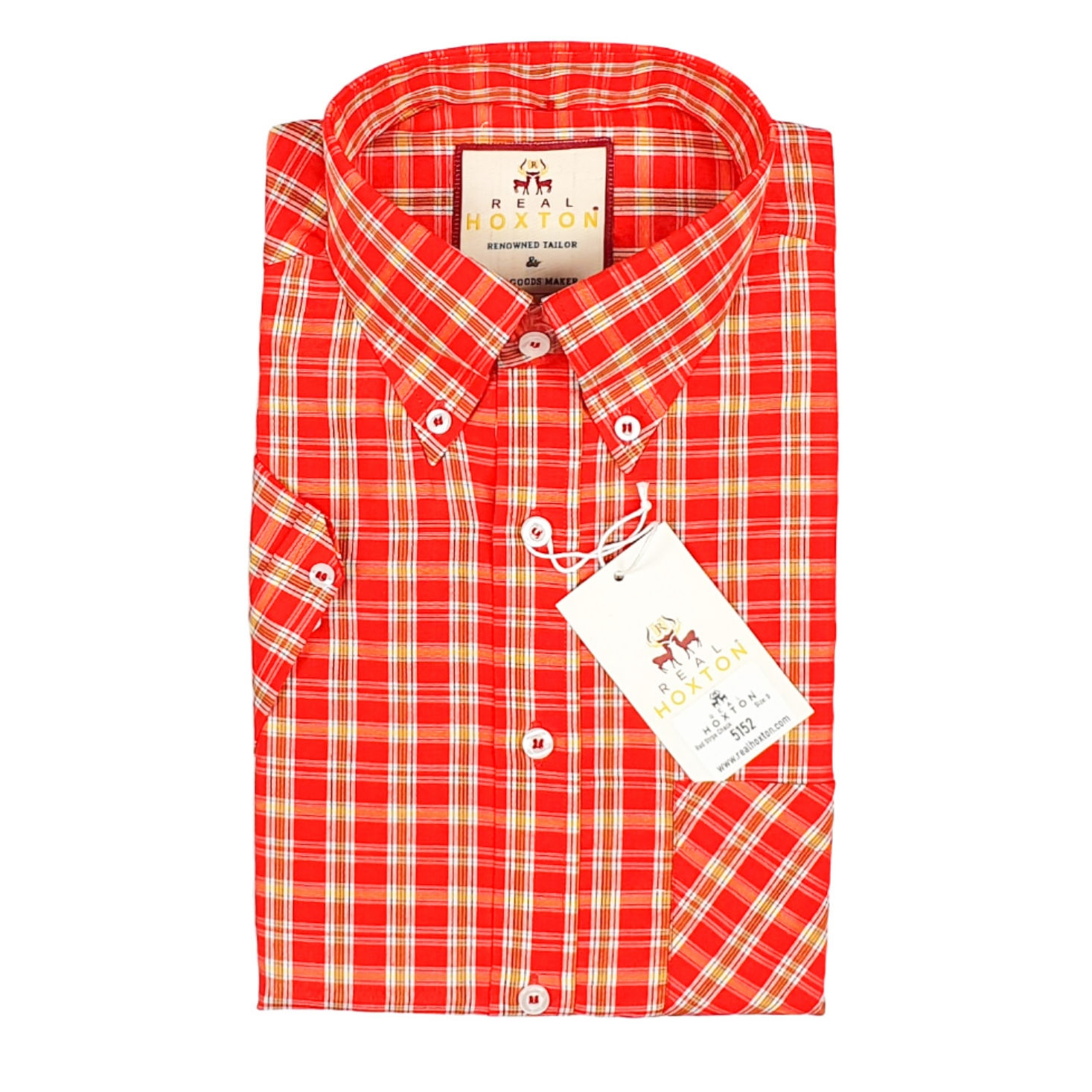 Red Stripe Check Short Sleeves Shirt 5152