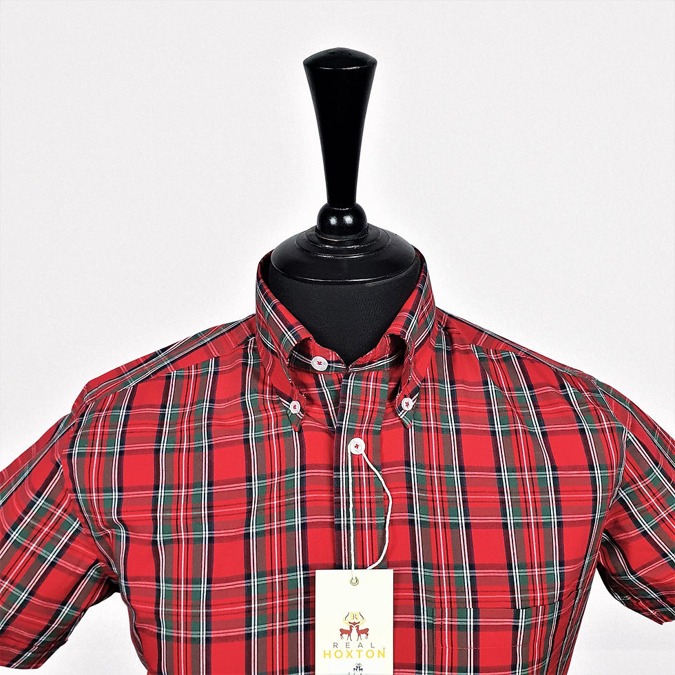 Thumbnail: Tartan Red Check Short Sleeves Shirt 5217