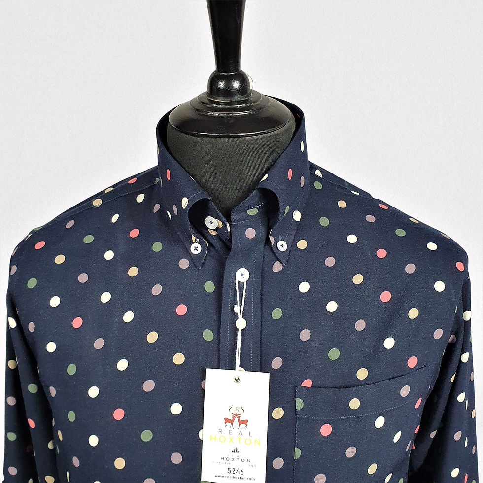 Thumbnail: Blue Multi Polka Long Sleeves Shirt 5246