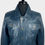Thumbnail: Denim Blue Leather Trucker Jacket 6050