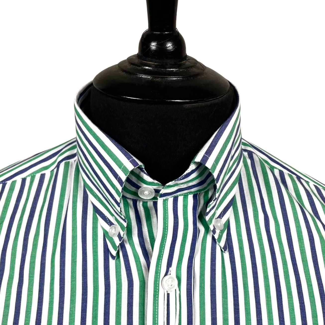 Green Purple White Stripes Long Sleeves Shirt 5302