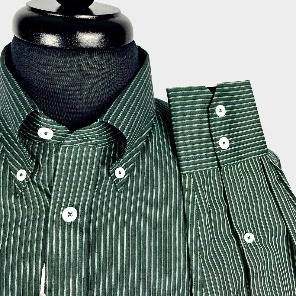 Thumbnail: Racing Green Black Stripes Long Sleeve Shirt 5361