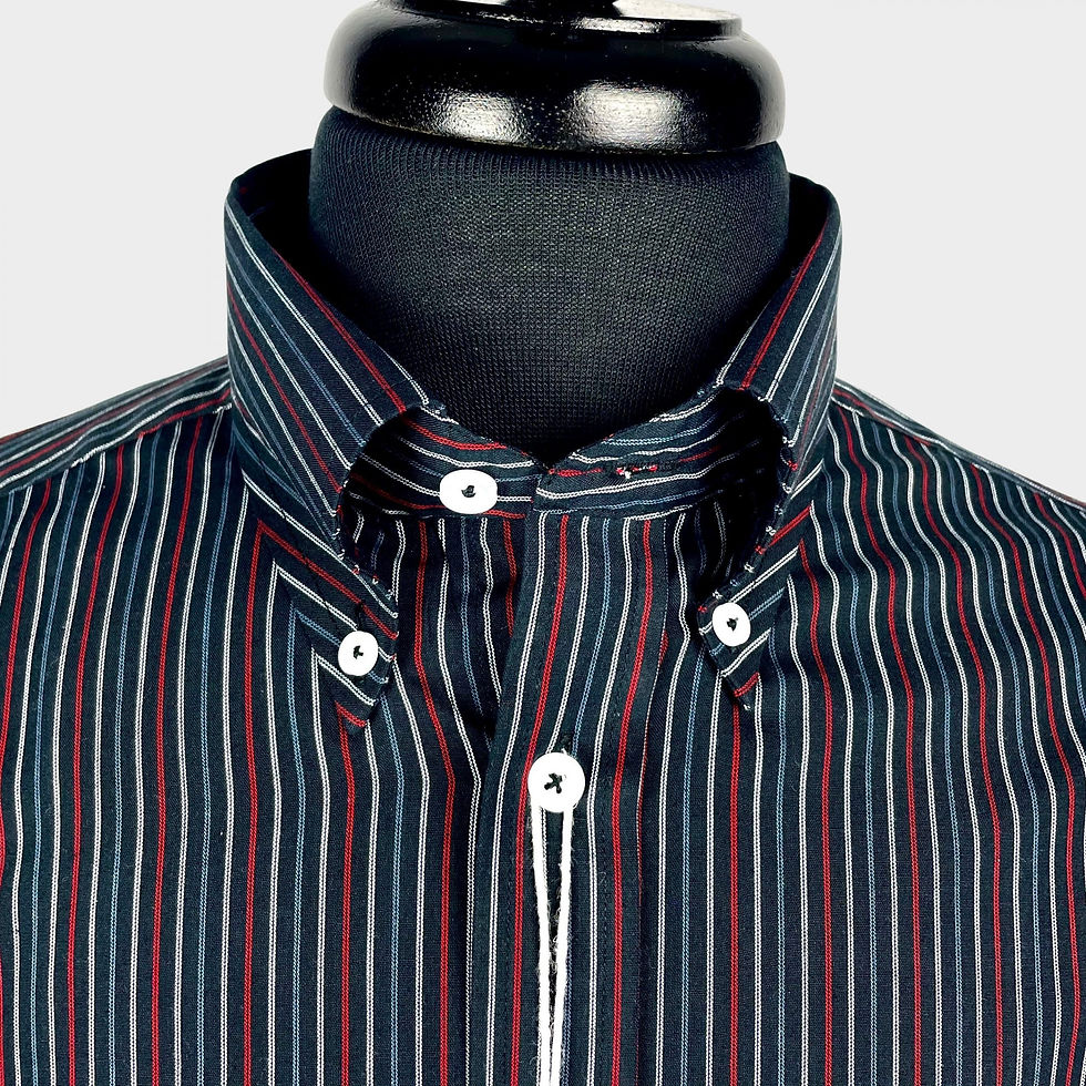 Grey Red Stripes Long Sleeves Shirt 5360