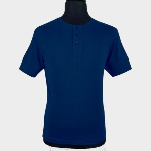 Navy Henley Short Sleeve T-Shirt 1029