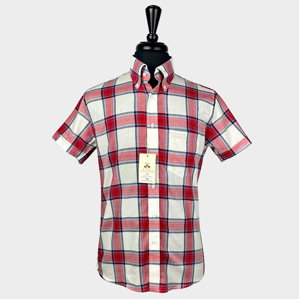 Thumbnail: Red Tartan Check Short Sleeves Shirt 5378