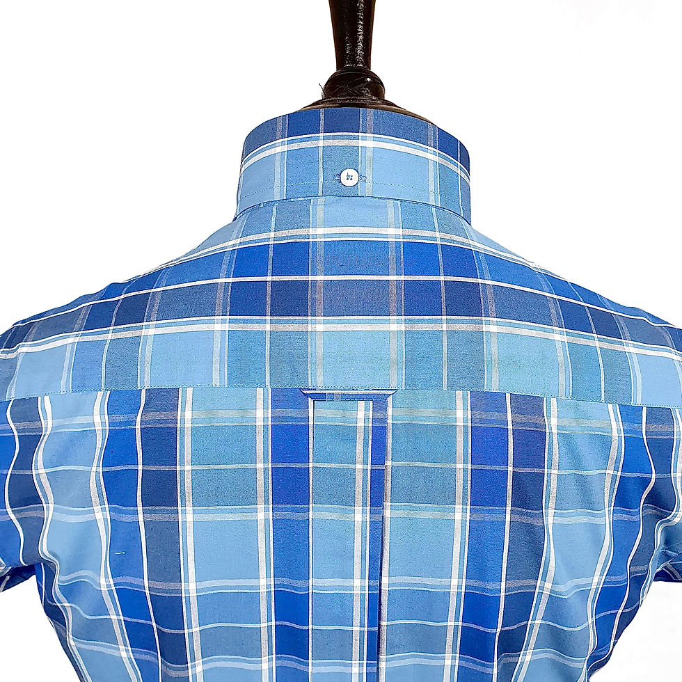 Thumbnail: Azure Blue Check Short Sleeves Shirt 5336