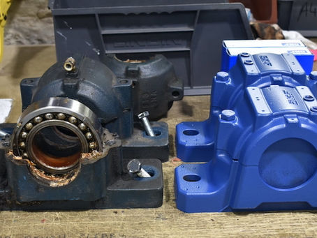 Oven fan bearings replaced by SKF components
