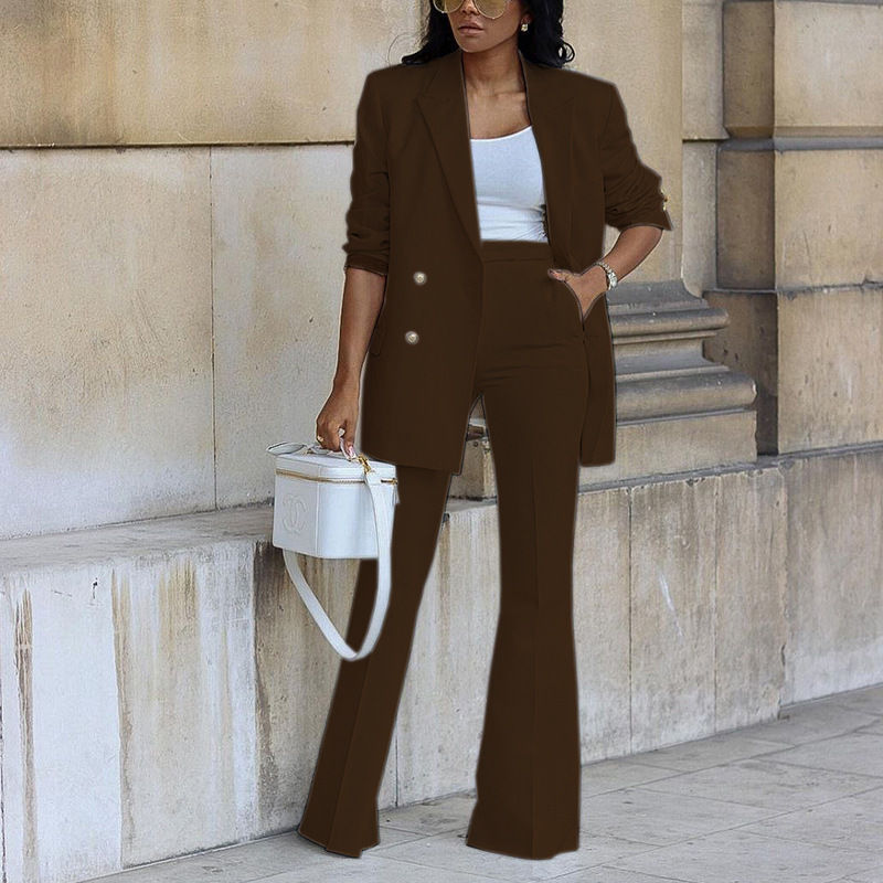 Thumbnail: Casual Solid Two Piece Sets Clothes Blazer Set