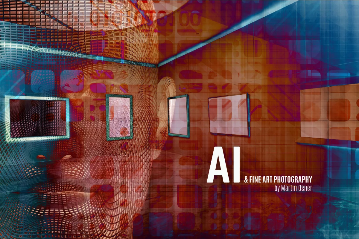 An AI robot in a colourful gallery space.