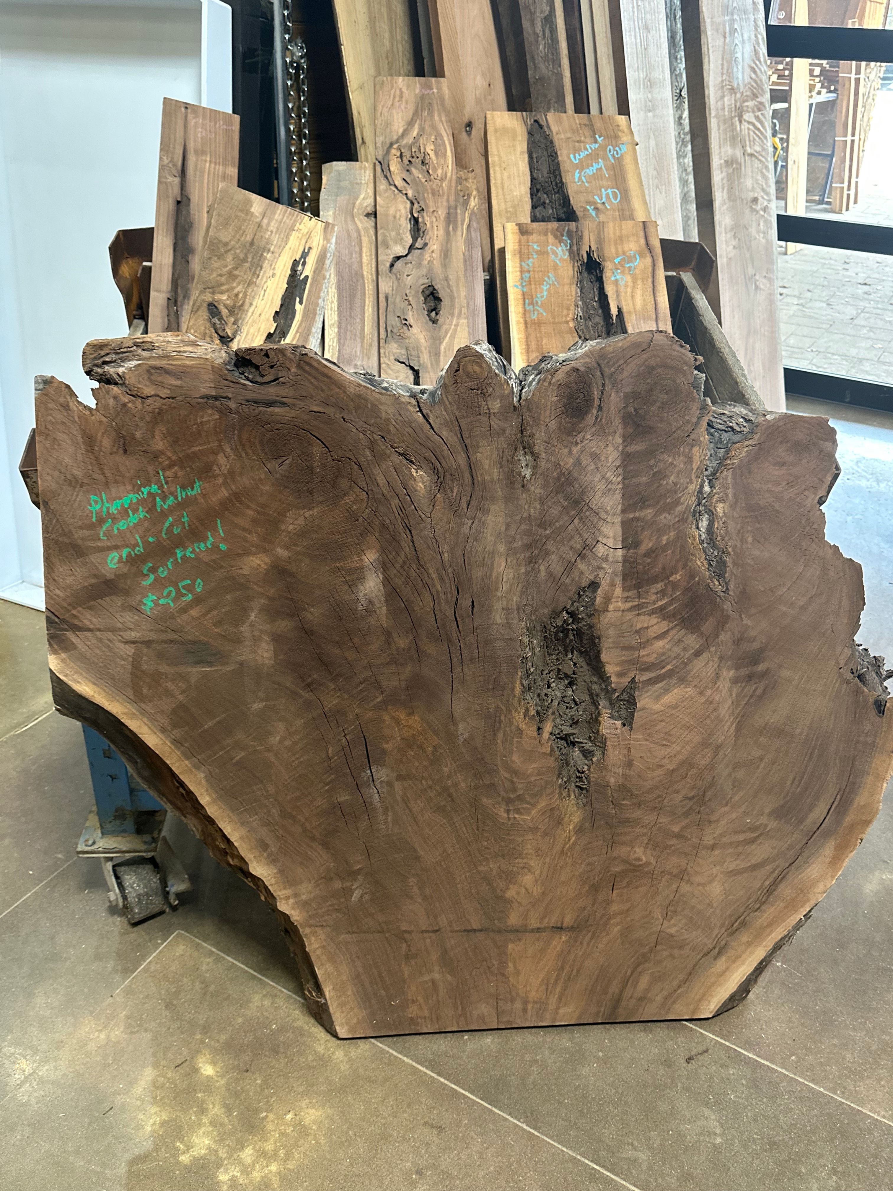 Crotch Walnut End Cut