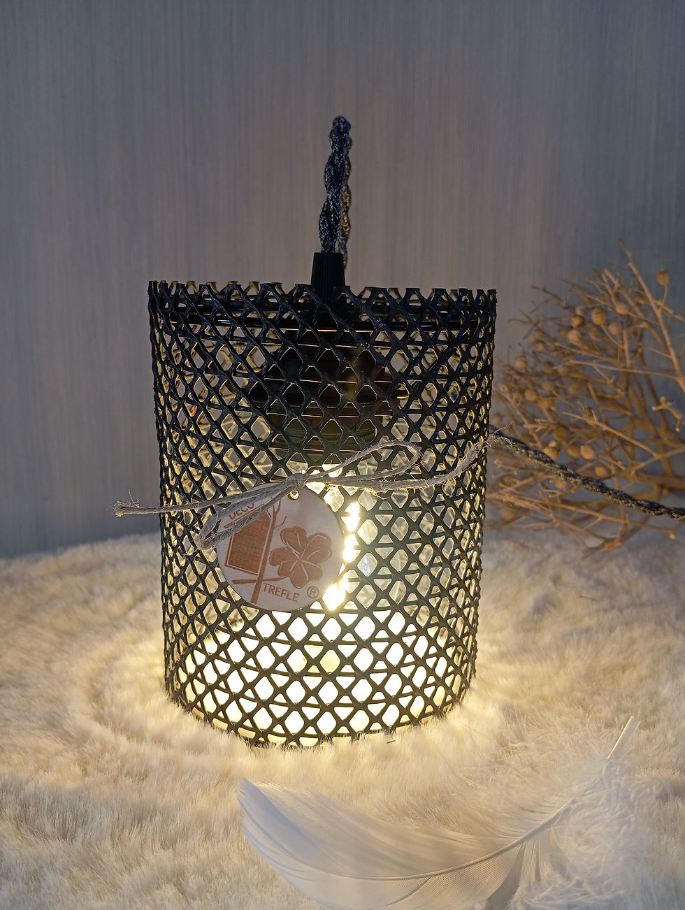 Miniature : Lampe/Suspension en poche à Huîtres" Baladeuse" de la