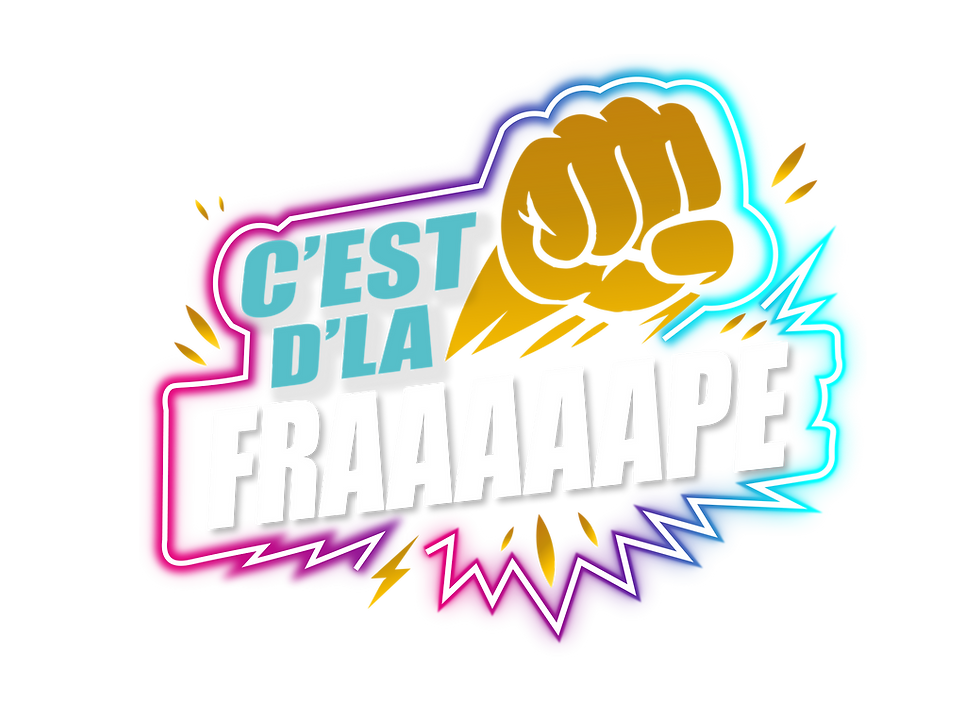 Logo coloré néon "c'est d'la frappe" Burger Nine