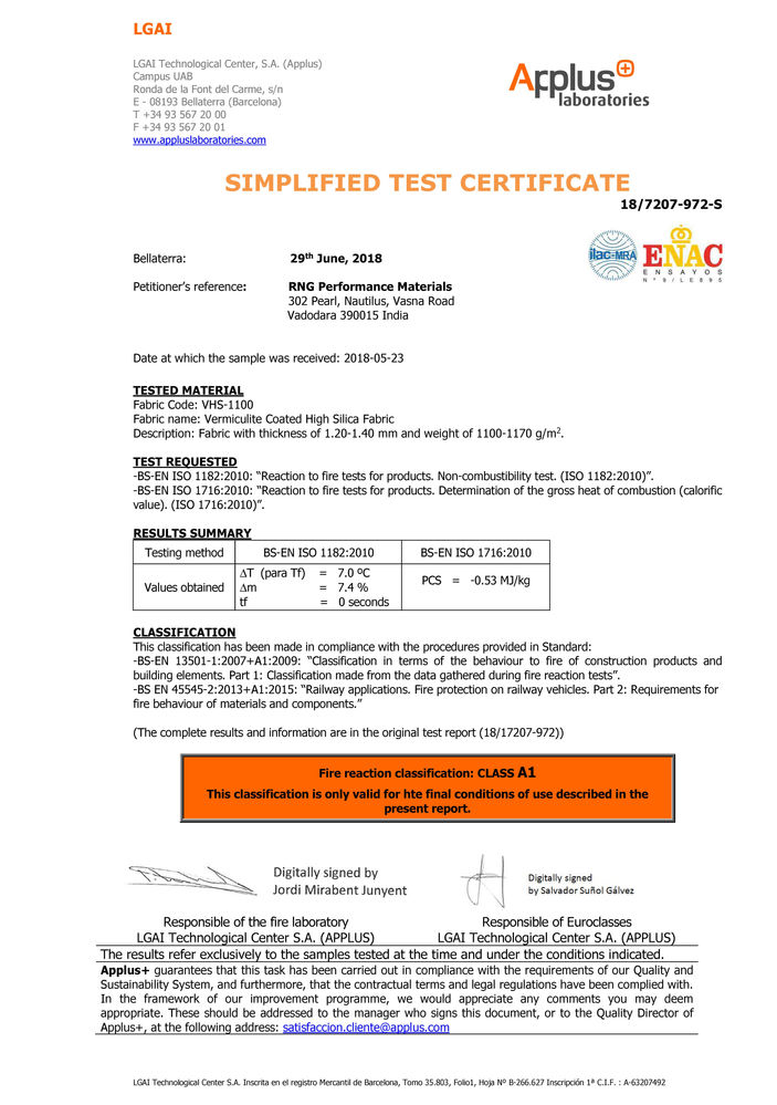 Fire Tests Certificates & their Significance