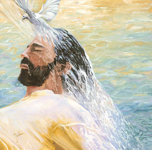 Jesus-Baptism modern christian art
