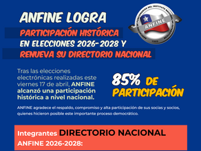 🗳️ RESULTADOS DE LAS ELECCIONES ANFINE 2026-2028 DEL DIRECTORIO NACIONAL Y DE LOS DIRECTORIOS REGIONALES