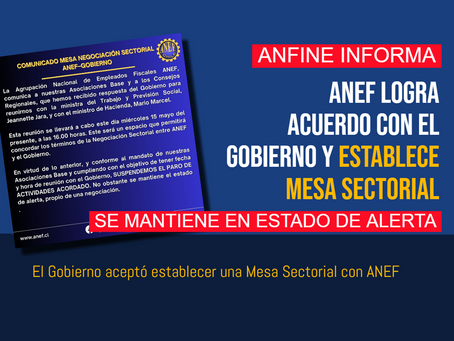 ANFINE INFORMA: ANEF logra acuerdo con el gobierno y establece Mesa Sectorial