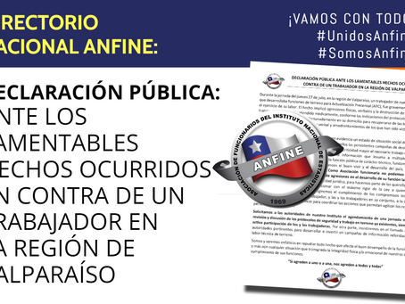 DECLARACIÓN ANFINE: ANTE LOS LAMENTABLES HECHOS OCURRIDOS EN CONTRA DE UN TRABAJADOR EN VALPARAÍSO