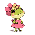 Cute female frog illustration