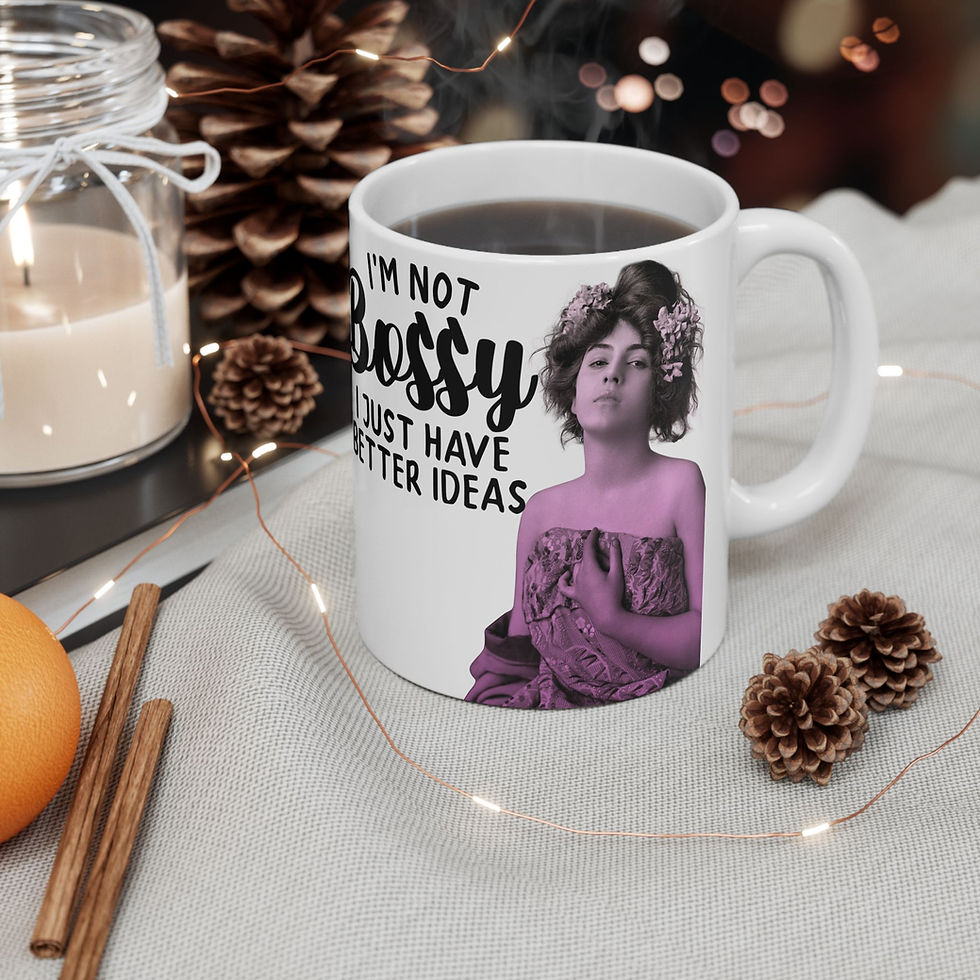 Thumbnail: Snarky Vintage Woman "I'm Not Bossy" Ceramic Mug Purple Gradient Colors