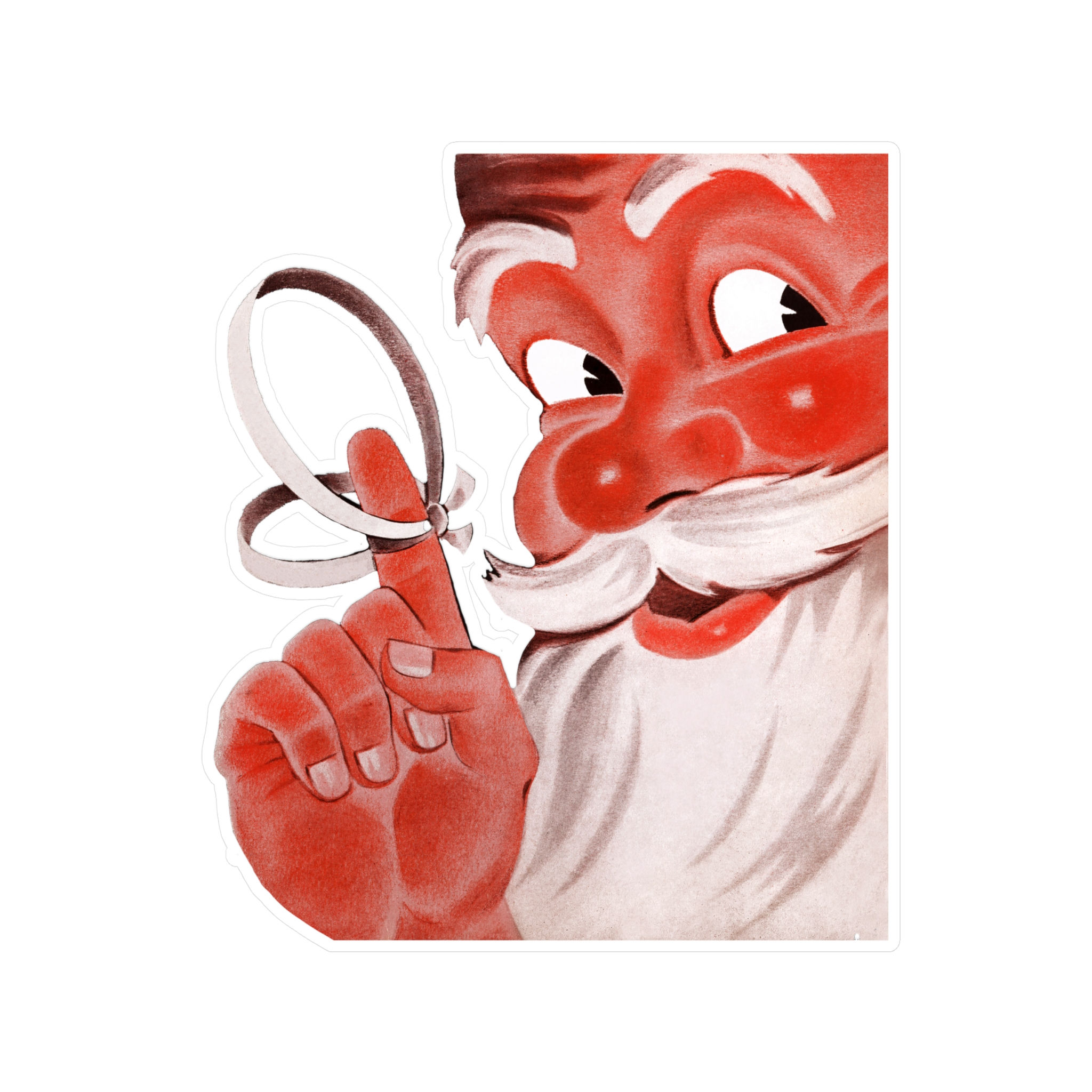 Vintage Santa Kiss-Cut Vinyl Decal — Retro Christmas Sticker
