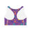 Thumbnail: Women Synthwave-Vaporwave 90s Purple Geometry Sports Bra