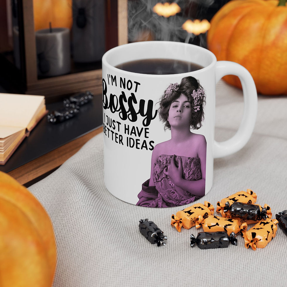Thumbnail: Snarky Vintage Woman "I'm Not Bossy" Ceramic Mug Purple Gradient Colors