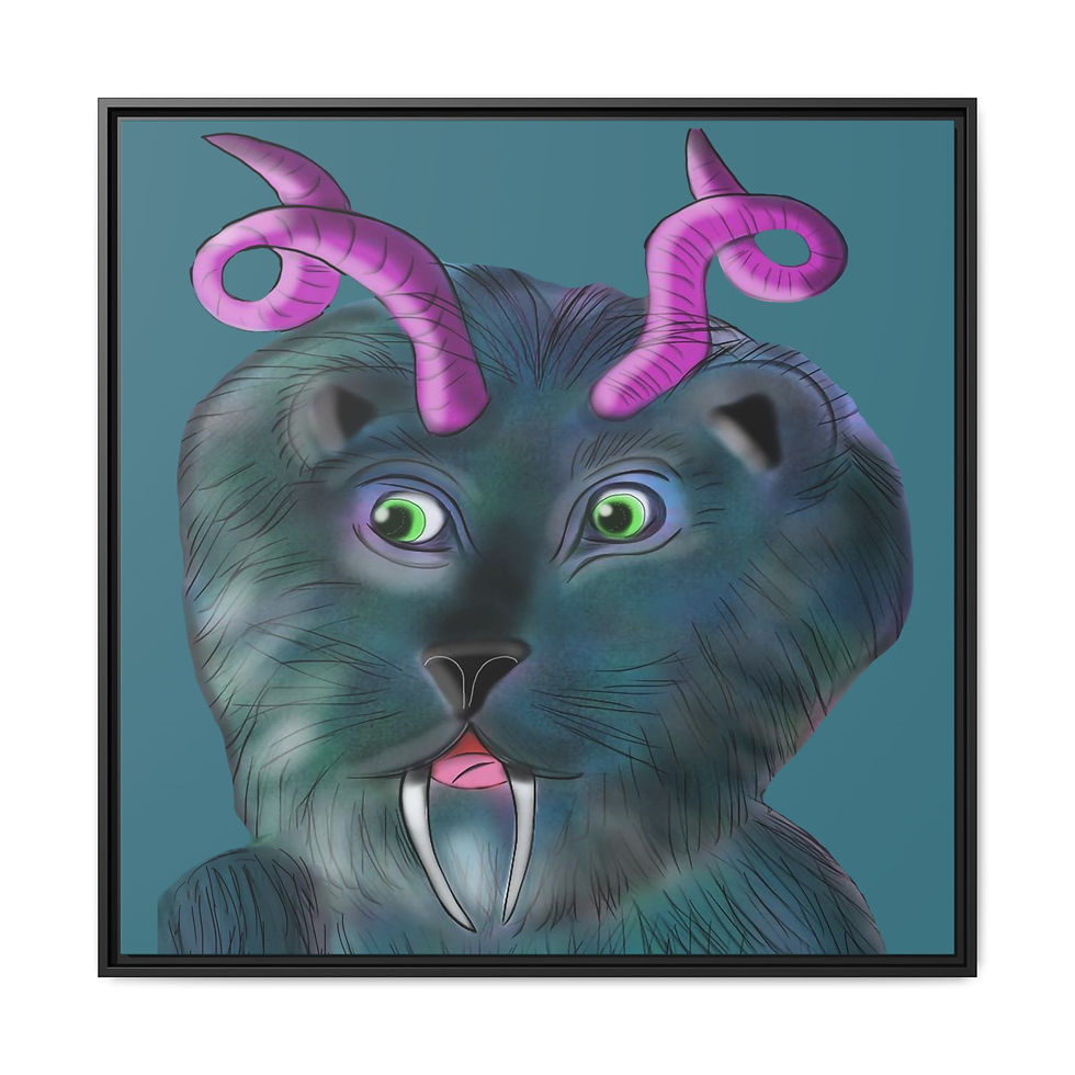 Thumbnail: Dragon Lionus Goatilerus Art — Framed Matte Canvas Wall Print