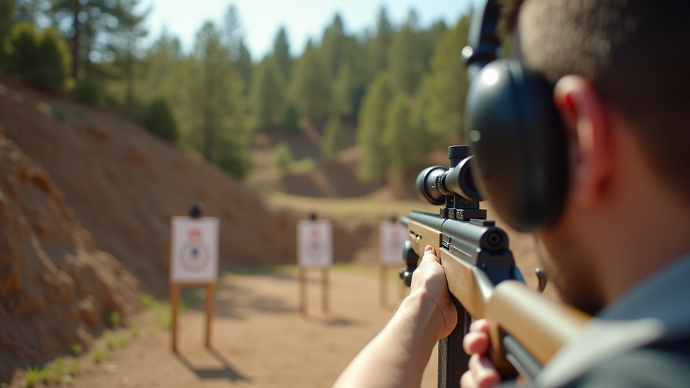 Eye-level view of a shooting range with targets set up for training