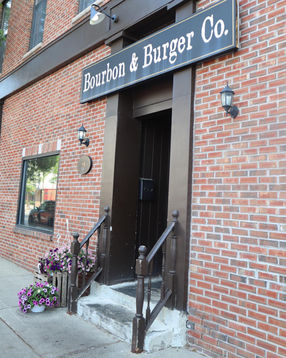 street front Bourbon & Burger off main street in batavia, ny, western new york tavern, bourbon and draft beer