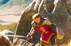 William Moseley as King Peter, wearing the lion rampant symbol - Hollywood Ancestry by Mike Batie